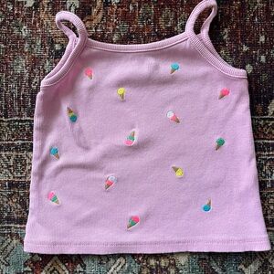 Zara Pink Kids Camisole with Colorful Ice Cream Print